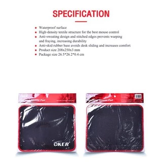 OKER แผ่นรองเมาส์ Mouse Pad สีดำ PA203
