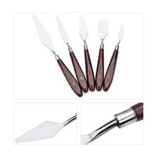ชุดมีดผสมสี Artist Palette Knives สแตนเลส ด้ามไม้/พลาสติก ทนทาน สำหรับผสมสีอะคริลิค สีน้ำมัน DIY ทาสีกระปุกออมสิน ฟิกเกอ