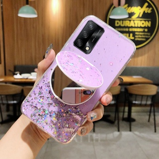 เคสโทรศัพท์ ซิลิโคน ขาตั้งแบบกระจกแต่งหน้า สำหรับ OPPO A95 4G A16 A54 A74 Reno6 Z 5G Reno 6 Pro Reno 5 Pro Reno5  Reno6Z เคสOPPOA95 OPPOA16