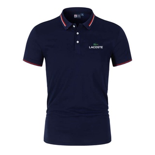 Lacoste พร้อมส่ง เสื้อโปโลแขนสั้น คอปก สไตล์ธุรกิจ แฟชั่นฤดูร้อน สําหรับผู้ชาย M-4XL 0149