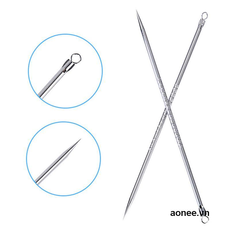 🔥🔥🔥เข็มกดสิว สแตนเลส แบบสองหัว รักษาใบหน้า สิวหัวดํา เครื่องมือทําความสะอาดจมูก เข็มกดสิว - รูปที่ 2