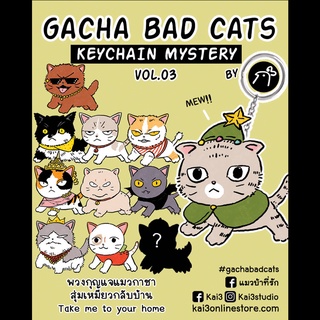 พวงกุญแจ กาชา แมวบ้าที่รัก Gacha bad cats Vol.03