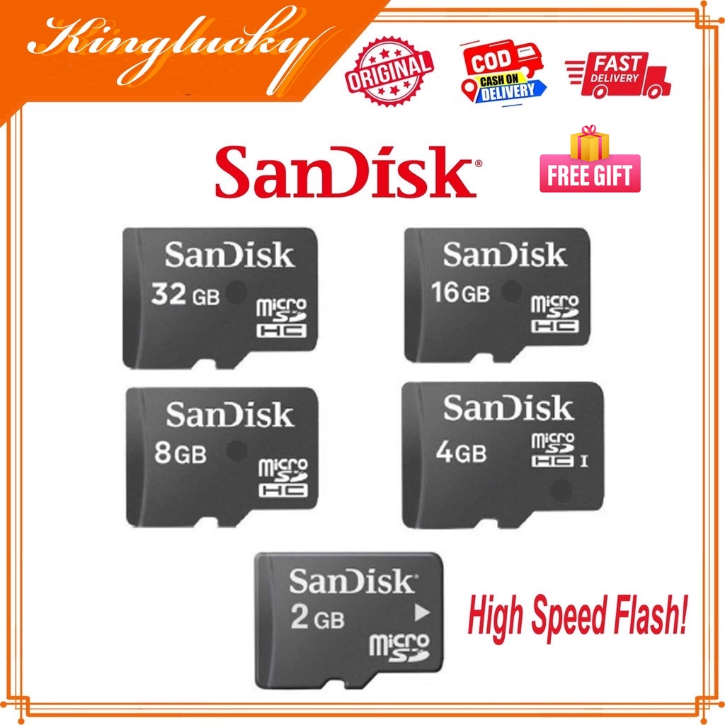 LuckyK Original Sandisk Micro SD Card 64GB 32GB 16GB 8GB 4GB 2GB Class ...