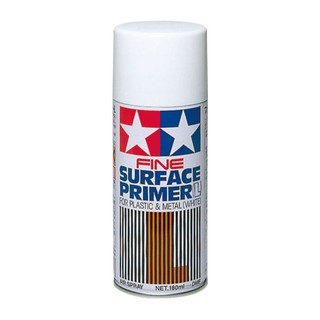 TAMIYA 87044 FINE SURFACE PRIMER L FOR PLASTIC &amp; METAL (WHITE) 180ml สีสเปรย์รองพื้นโมเดล