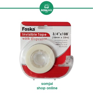 Foska -   ฟอสก้า สก๊อตเทปใสพร้อมตัวตัด เทปใสพร้อมแท่นตัดขนาด 18 mm. x 33 m.