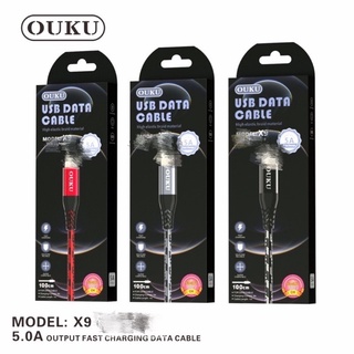 สายชาร์จ USB OUKU X9 สายผ้า แข็งแรง ทนทาน ไม่หัก ไม่งอ