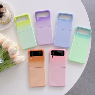 เคสแข็ง ไล่โทนสี สีมาการอง สําหรับ Samsung Galaxy Z Flip 4 Flip4