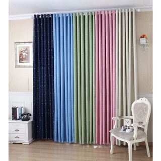 ผ้าม่านลายดาว Curtain ม่านตาไก่ ผ้าม่านหน้าต่าง กว้าง 1.4 ม. กันแสง กันUV 100% เนื้อสัมผัสนุ่ม ไม่อมฝุ่น  ลายดาว สวยๆ
