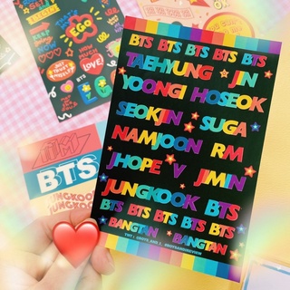 💜 BTS STICKER 💜 สติกเกอร์ เคลือบกันน้ำ ไดคัท ลอกแปะได้ บีทีเอส บังทัน พร้อมส่ง