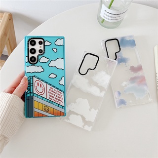 CASETIFY เคสโทรศัพท์มือถือ TPU นิ่ม กันกระแทก ลายก้อนเมฆ หลากสี สําหรับ Samsung Galaxy S23 Ultra Plus S22 Ultra S20 S21 Ultra Plus S20+