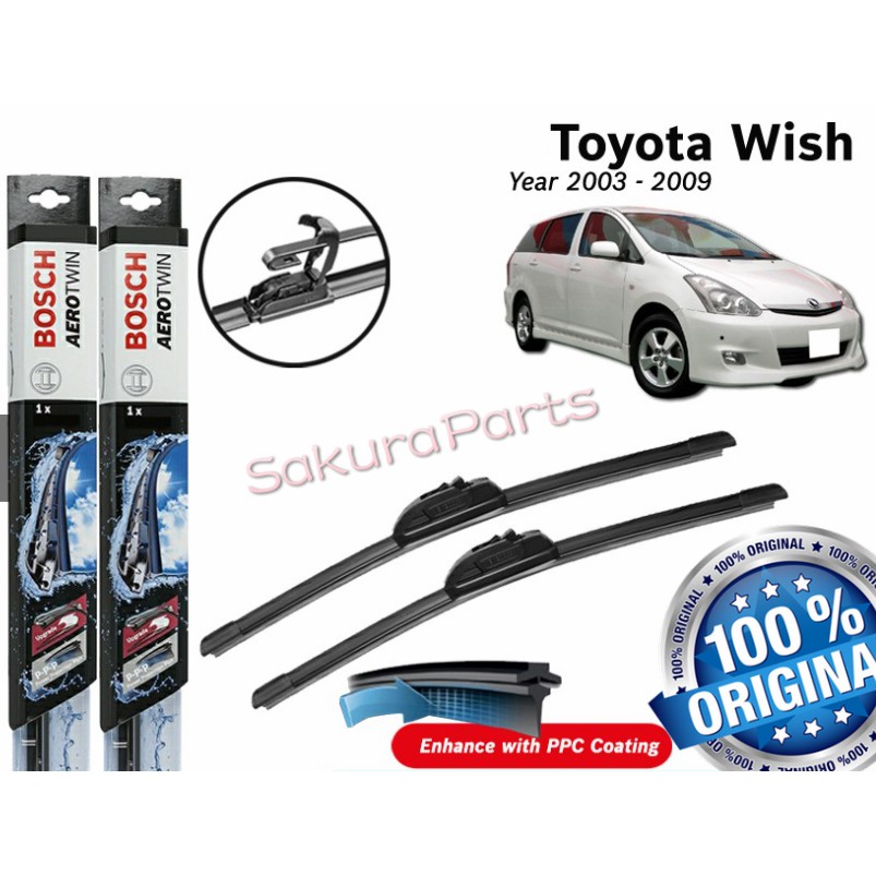 Bosch Aerotwin ชุดติดตั้งเพิ่ม U Hook ชุดปัดน้ําฝนสําหรับ Toyota Wish AE10 (24"/16")