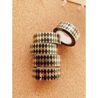 🔸DIAMOND GOLD STRIPE WASHI TAPE วาชิเทป เทป ลายเพชร ไดม่อน เคลือบ สีทอง🔸