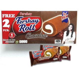 FERSHAY ROLL เฟอร์เชย์ เค้กโรล รสช็อกโกแลตสอดไส้ครีม ขนาด 20กรัม ยกกล่อง 12ชิ้น FERSHAY CAKE ROLL CHOCOLATE CREAM