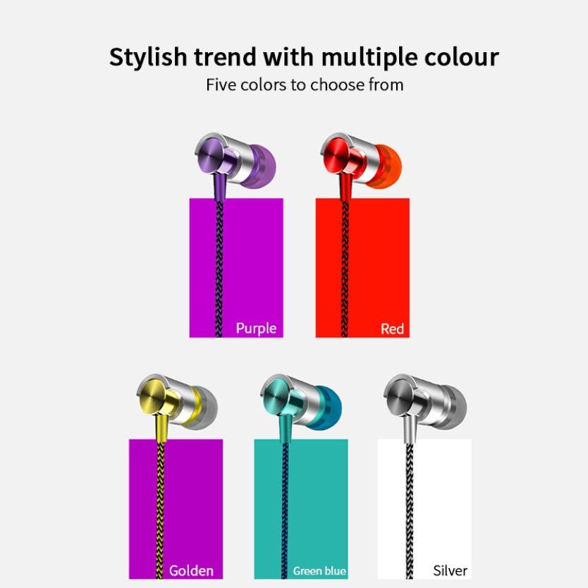 หูฟังอินเอียร์แบบมีสายเบสหนัก 3.5 มม.