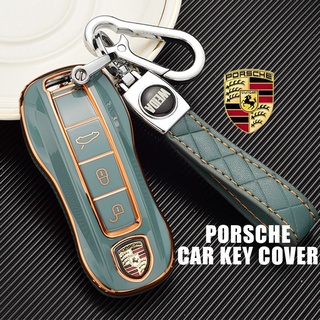 PORSCHE เคสกุญแจรีโมทรถยนต์ TPU สําหรับ Taycan 911 Macan Boxser