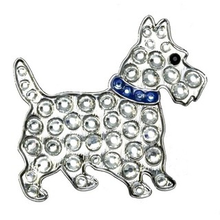 Golf Ball Markers Navika BLUE SCOTTIE DOG SWAROVSKI CRYSTAL