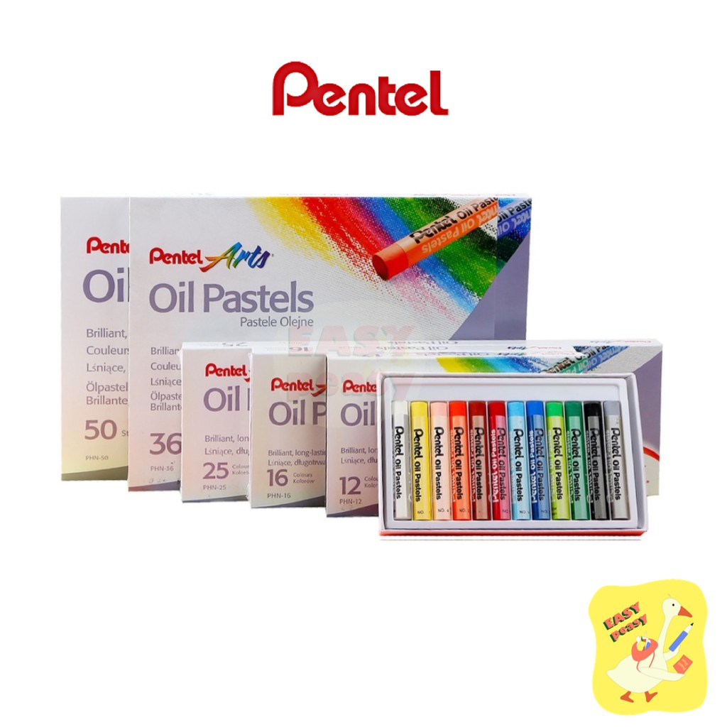 สีชอล์ค เพนเทล  12 / 16 / 25 / 36 / 50 สี Pentel Oil Pastel สีชอล์คน้ำมัน สีชอล์ก