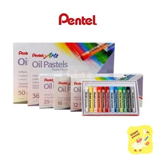 สีชอล์ค เพนเทล 12 / 16 / 25 / 36 / 50 สี Pentel Oil Pastel สีชอล์คน้ำมัน สีชอล์ก