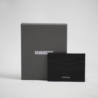 Hammburgg Card holder กระเป๋าสตางค์ ใส่บัตร หนังแท้ ใส่ชื่อได้ (Basiq Black)