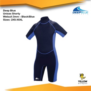 Wet Suit Deep Blue Unisex shorty Wetsuit 3mm – Black/Blue