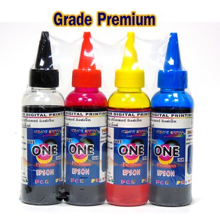 หมึกเติม EPSON อิงค์เจ็ท หมึก refill ยี้ห่อ THE ONE ขนาด 100 ml. สี BK/C/M/Y จำนวน 4 ขวด เกรด Premium