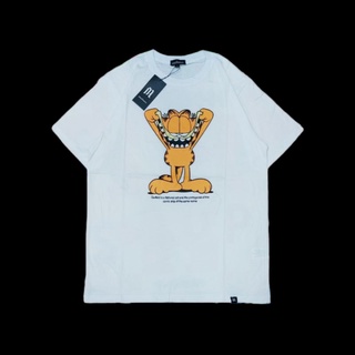 เสื้อยืดผ้าฝ้ายพิมพ์ลายขายดี เสื้อยืด ลาย Madness Garfield สีขาว