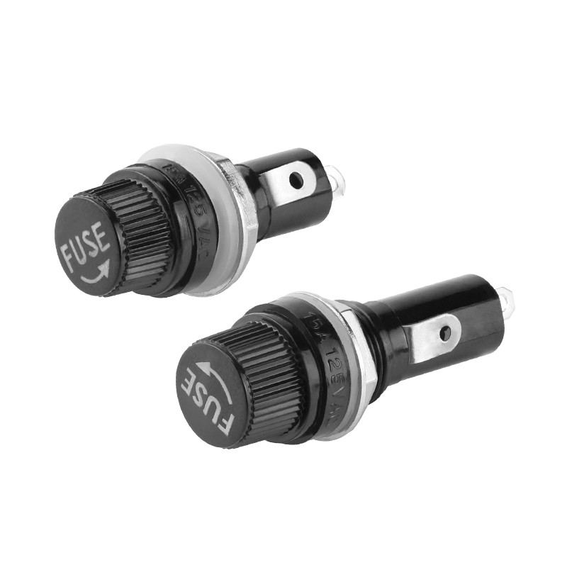 สีดํา FUSE FUSE Holder หลอดแก้ว 5 * 20 6X30MM FUSE Holder FUSE 2CM