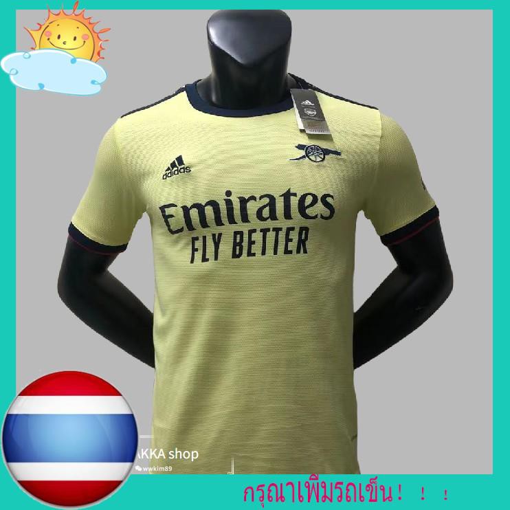 🔥พร้อมส่ง🔥 เสื้อฟุตบอลอาเซน่อล ชุดเติส ปี 2021/22 เวอร์ชั่นแฟนบอล Arsenal Third Jeresy 2021/22 (AAA)