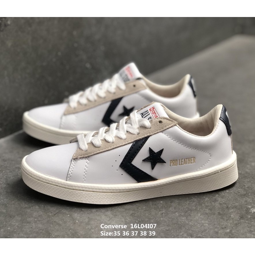 Converse Pro Leather Mid "White" 1976 Re-enacted Five-pointed Star Star Arrow Low-top Retro All-match Leather Women's Sh