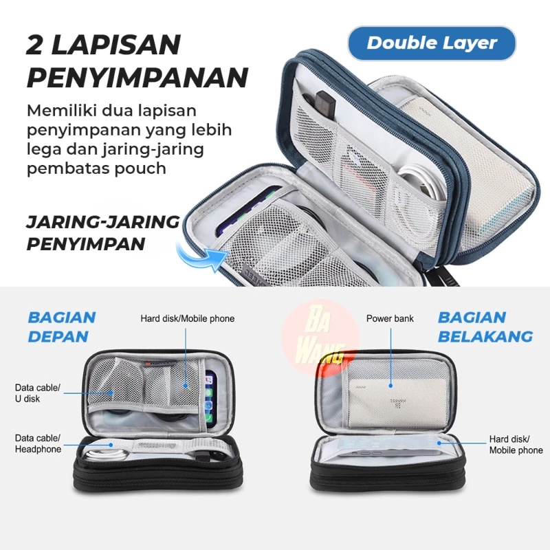 HAWEEL Travel Pouch Gadget กระเป๋าอเนกประสงค์ ออแกไนเซอร์ สายชาร์จ thumbnail 4
