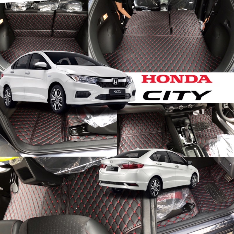 (แถม‼️ สายคาดเบลท์+หมอนรองคอ) Honda City✅ ปี2014~2022🚙🚙 เกรดหนังนุ่ม 6D สวยเข้ารูปเต็มคัน✅ พร้อมส่ง🔥🔥