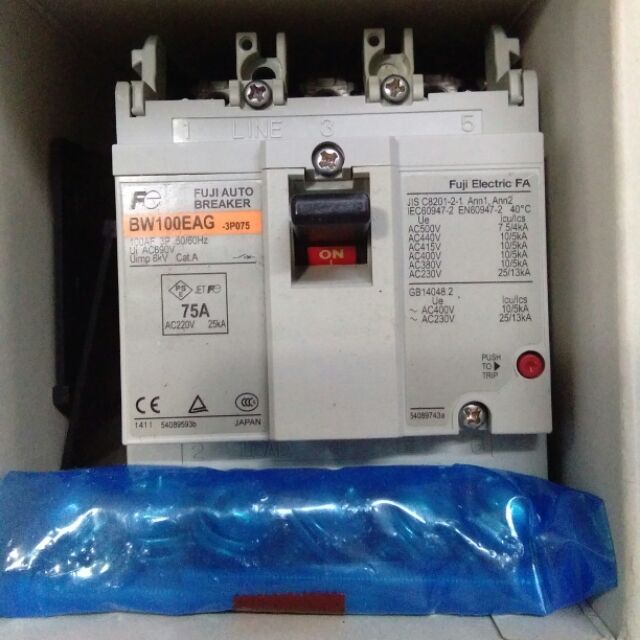 FUJI MCCB BREAKER BW100EAG 3P 75A