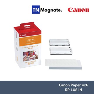 [กระดาษพิมพ์รูป] Canon Paper 4x6 RP 108 IN สำหรับเครื่องพิมพ์ Canon Selphy CP820, CP910, CP1000, CP1200, CP1300