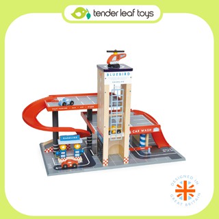 Tender Leaf Toys ของเล่นไม้ สถานีบริการบลูเบิร์ด Blue Bird Service Station