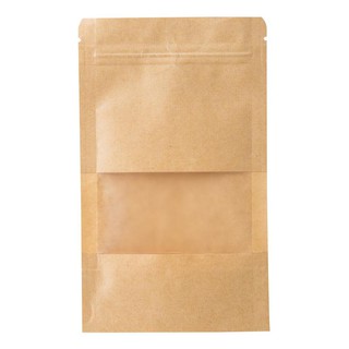 ซองกระดาษคราฟซิป น้ำตาล 4.75x8 นิ้ว (แพ็ค50ใบ) Kraft paper zipper packaging bag, 4.75x8 inches (50 pieces)