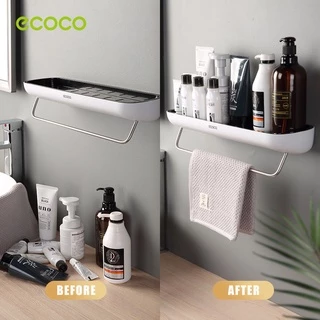 [พร้อมส่ง]Ecoco ชั้นวางของในห้องน้ำ ติดผนัง รับน้ำหนักเยอ 2 ชั้น 3 ชั้น ชุดค่าผสมฟรี
