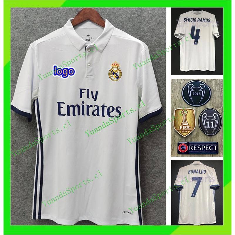 เสื้อกีฬาแขนสั้น ลายทีมชาติฟุตบอล Real Madrid 2016/2017 16/17 BELE11 RONALDO 7 SERGIO Ramos 4