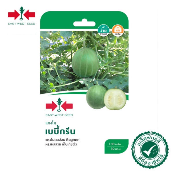 แตงโมอ่อน เบบี้กรีน 50 เมล็ด ศรแดง