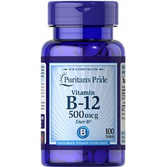 exp.1/24#Puritan's Pride ,Vitamin B-12 500 mcg.100 tablets