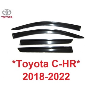 กันสาดประตู โตโยต้า ซีเอชอาร์ 2018 - 2022 สีดำ Toyota C-HR CHR HV HI Windshield กันสาด กันฝน ของแต่งCHR AO กันสาดรถยนต์