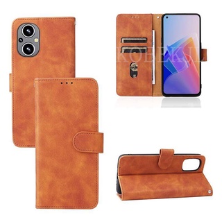 เคสโทรศัพท์มือถือหนัง PU ฝาพับแม่เหล็ก พร้อมช่องใส่บัตร ตั้งได้ สําหรับ OPPO Reno7 Z Flip Magnetic Buckle Phone Stand Holder Case OPPO Reno7 Z Reno7Z Reno7Pro