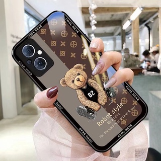 เคส OPPO Reno 7z 5G เคส OPPO Reno 8T 8Z 7z 6z 8 Pro 7 Pro 7 6 5 4 เคส OPPO A77S A78 A57 2022 A98 A96 A76 เคสโทรศัพท์มือถือ โลหะ ลาย Bearrebuke พร้อมกล้อง สําหรับ