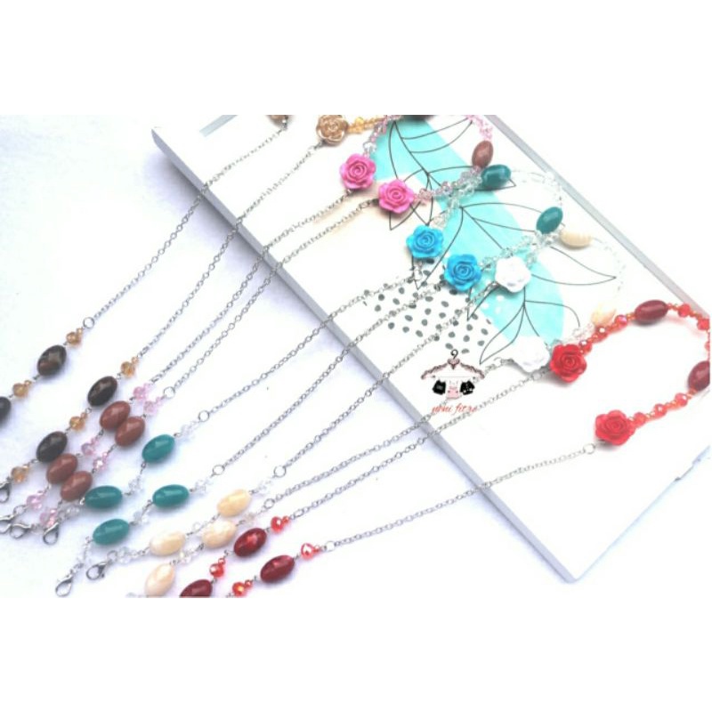 สร้อยคอสายคล้องหน้ากาก 2-in-1 และขั้วต่อหน้ากากคริสตัลหินอ่อน N3V