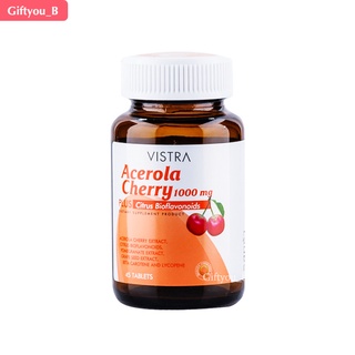 Vistra Acerola cherry 1000 mg. วิสทร้า อะเซโรลาเชอรี่ 45 เม็ด, 60 เม็ด, 100 เม็ด และ 150 เม็ด