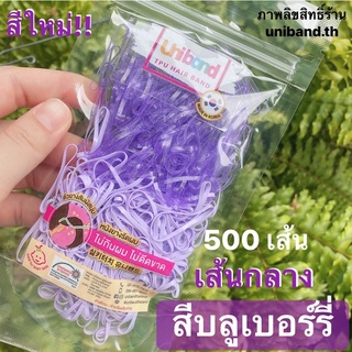 สีใหม่!! ยางรัดผมเกาหลี Uniband [ถุงใหญ่ / เส้นกลาง / สีบลูเบอร์รี่, Big Pack / Basic / Blueberry] ยางไม่กินผมไม่ดีดขาด