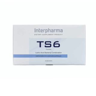 แท้พร้อมส่ง Interpharma TS6 Probiotic ที เอส ซิกซ์ โปรไบโอติก แลคติกแอซิด แบคทีเรียผสม 45 ซอง [1 กล่อง]