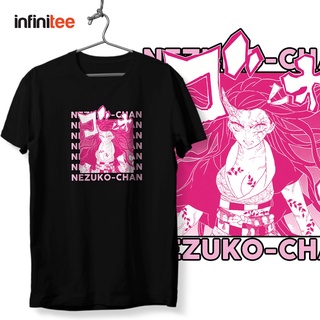 ไม่มีที่สิ้นสุด Demon Slayer Nezuko Manga Anime  เสื้อยืด  สำหรับผู้ชาย Women in Black T Shirt Tops Shirt Top Tees