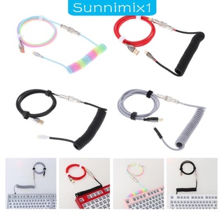 [sunnimix1] สายเคเบิลคอยล์ Mini Micro USB 1.8 ม. สําหรับคีย์บอร์ดเกมคอนโซล