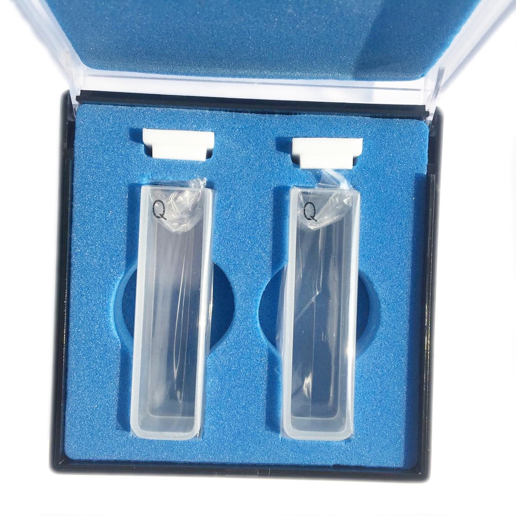 Quartz Cuvette พร้อมฝาปิด PTFE, 2 ชิ้นมาตรฐาน 10 มม. 3.5 มล. เซลล์สเปกตรัม