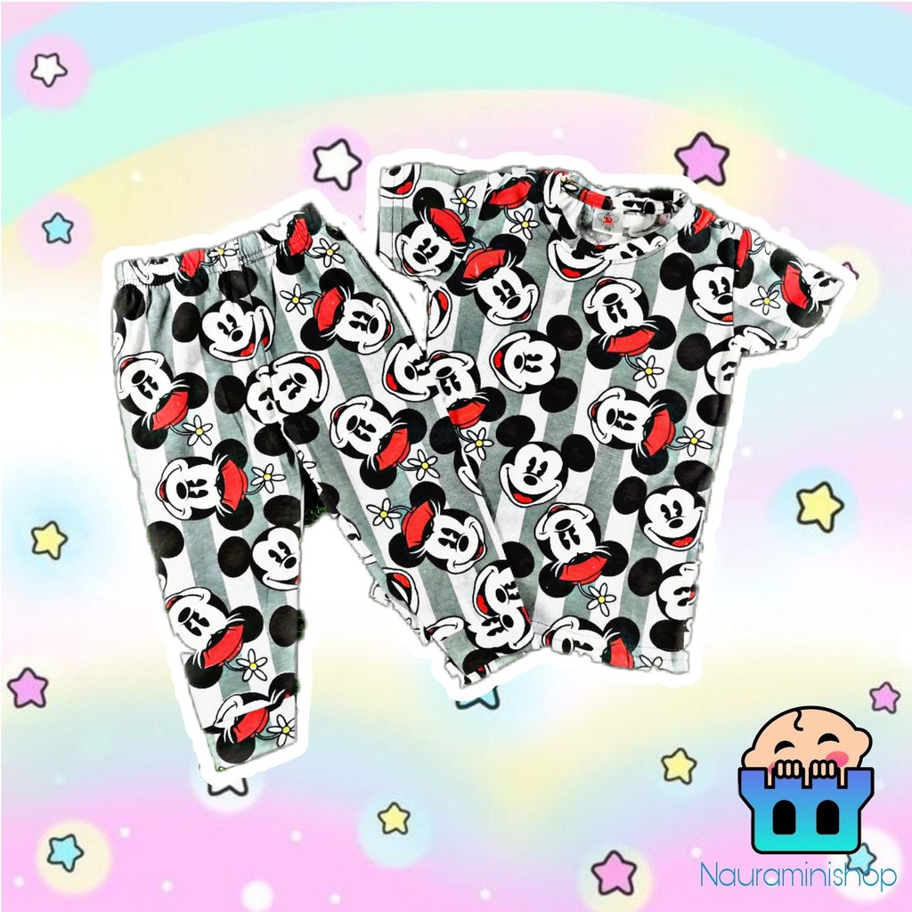 MINNIE MOUSE GREY PYJAMAS / PYJAMAS (เสื้อผ้าเด็ก/ชุดนอน/เสื้อผ้าเด็ก)